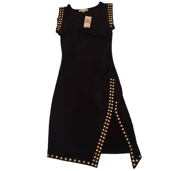 navy blue dress for baby girl Michael Kors Collection Wool Blend Asymmetric Dress